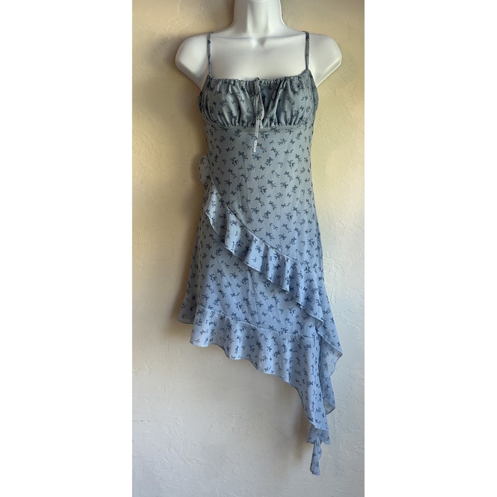Aeropostale Y2K Milkmaid Fairy Grunge Slip Dress XS Floral Butterfly Mesh Dainty